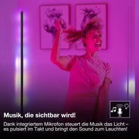 Rohová LED stojacia lampa Osram Matter WiFi, 2000 mm, 20 W, RGBW, 2700-6500 K, s diaľkovým ovládaním, čierna, náladové osvetlenie 5