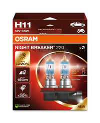 Halogénová žiarovka do svetlometov Osram Night Breaker 220 H11, +220 % jasu, 64211NB220-2HB, 2 ks 1