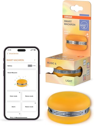 Bluetooth reproduktor Osram Smart Macaron s rotujúcim RGB svetlom – oranžový