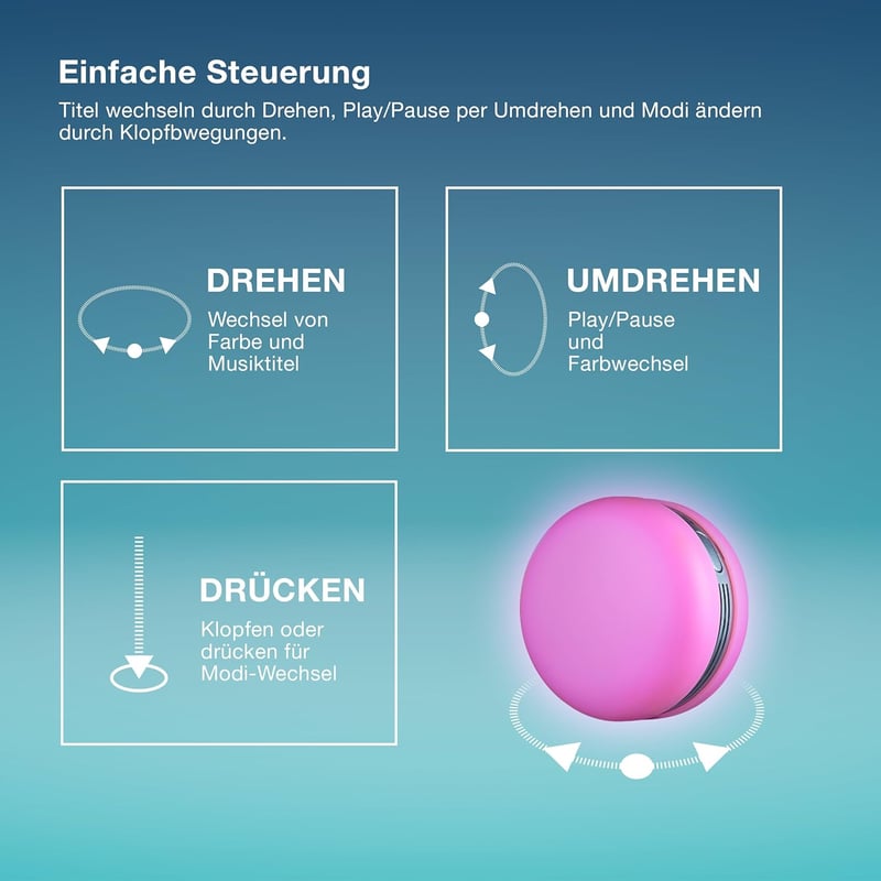 Osram Smart Macaron Bluetooth hangszóró forgó RGB LED fénnyel, zenesynch és app időzítővel