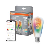 Bec inteligent Osram SMART+ RGB Filament Edison E27 WiFi Matter, set 2 bucăți, 5W, 16 milioane de culori, 2700-6500K, compatibil cu Alexa, Google și Apple 1