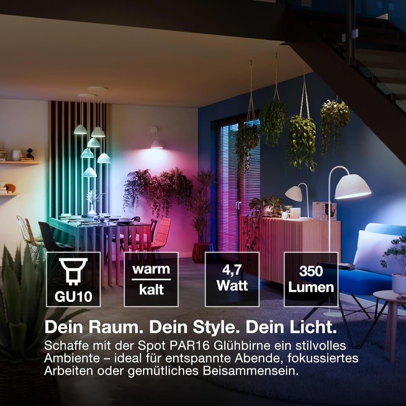 Osram SMART+ RGB PAR15 GU10 LED izzó 5db, WiFi, Alexa kompatibilis