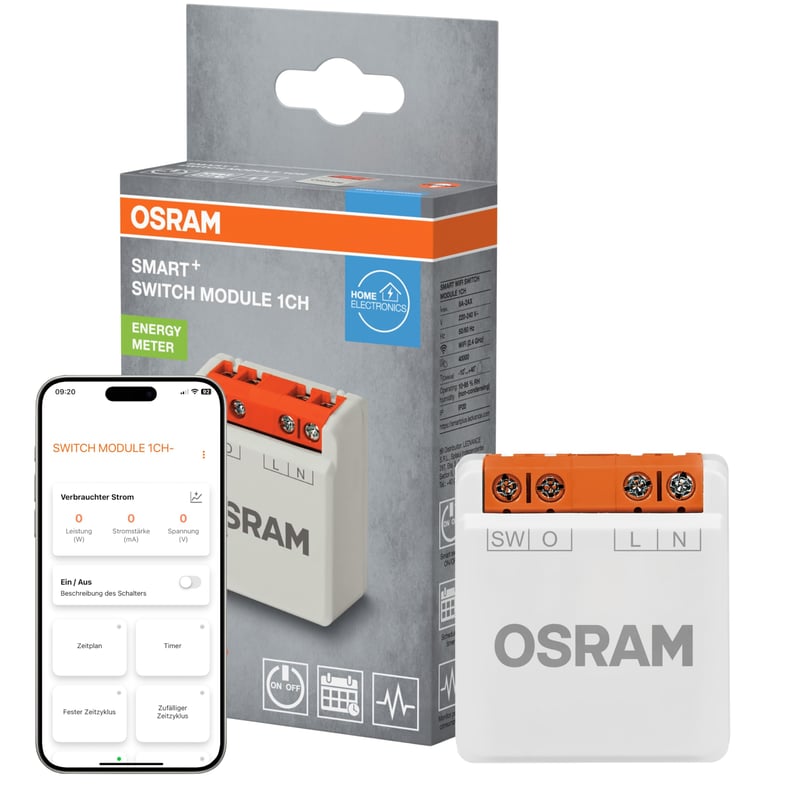 Osram SMART+ WiFi upravljački modul, 1 kanal, 8A s mjeračem potrošnje energije, bijeli, za pametnu kuću