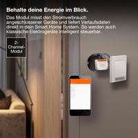 Modul întrerupător inteligent Osram SMART+ WiFi, 2 canale, 10A, cu monitorizare consum, alb, control casă inteligentă 4