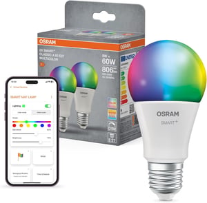 LED žiarovka Osram SMART+ WiFi E27 9W RGB 2700-6500K – 2 ks