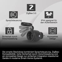 Osram SMART+ Zigbee vanjska pametna utičnica, crna - pametna utičnica EU standarda 4