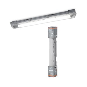 Lampă LED etanșă Osram Submarine cu senzor de mișcare integrat, 60 cm, 8 W, gri, IP65, pentru depozite și garaje