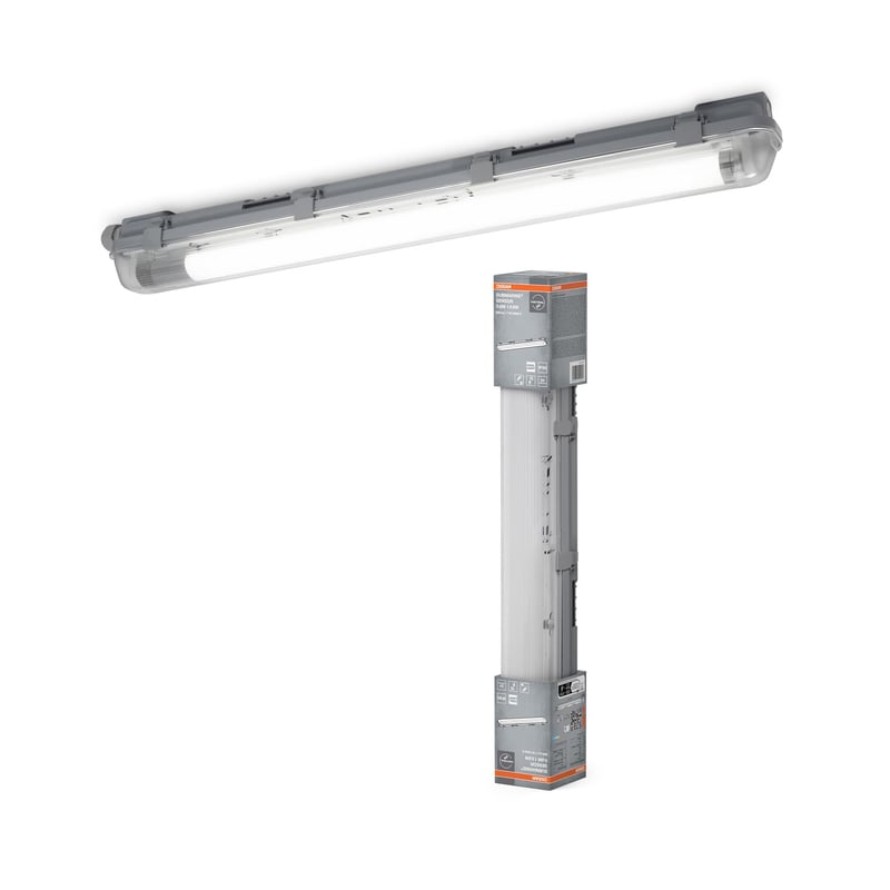 LED svietidlo odolné voči vlhkosti Osram Submarine so vstavaným snímačom pohybu, 60 cm, 8 W, sivé, IP65, do skladov a garáží