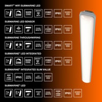 LED svietidlo odolné voči vlhkosti Osram Submarine so vstavaným snímačom pohybu, 60 cm, 8 W, sivé, IP65, do skladov a garáží 2
