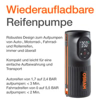 Nabíjateľná hustilka pneumatík Osram TYREinflate 2000 s LED svetlom, nabíjanie cez USB, hustenie za 2 minúty 6