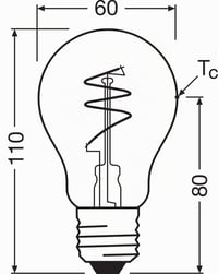 Osram Vintage 1906 Classic E27 LED žarulja 4,6W 470lm spiralni filament toplo bijela prigušiva prozirno staklo 60mm 2200K 5