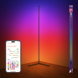 Osram WiFi RGBW rohová stojacia LED lampa 1400 mm 14 W čierna 2700-6500 K s diaľkovým ovládaním náladové osvetlenie