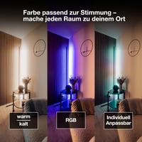 Osram WiFi RGBW rohová stojacia LED lampa 1400 mm 14 W čierna 2700-6500 K s diaľkovým ovládaním náladové osvetlenie 3