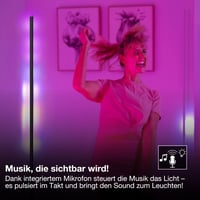 Osram WiFi RGBW rohová stojacia LED lampa 1400 mm 14 W čierna 2700-6500 K s diaľkovým ovládaním náladové osvetlenie 4