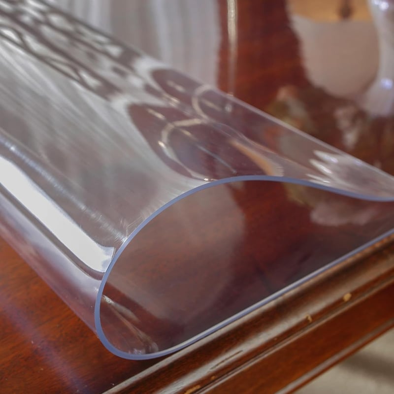 OstepDecor Asztalvédő Fólia 60x110cm Átlátszó Asztalterítő Hőálló Vízálló - 15.7 x 23.6 inch (Rectangular), Crystal Clear 2mm