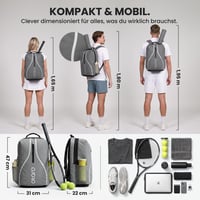Tenisový batoh Otaro s priehradkou na obuv a notebook, pre 2 rakety, 30 l, s pláštenkou, unisex tenisová taška pre mužov a ženy 5