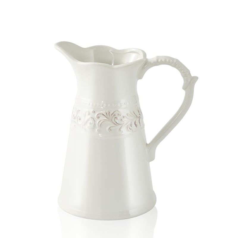 OTARTU keramička vaza s drškom - bijela - 22 cm