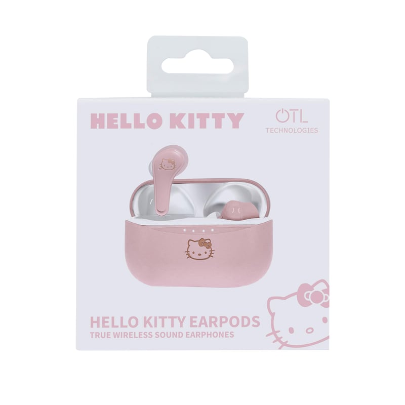 Căști wireless pentru copii OTL Technologies Hello Kitty Bluetooth 5.0 cu carcasă de încărcare, roz