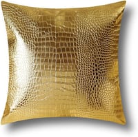 OTOSTAR arany krokodil mintás vízálló műbőr díszpárnahuzat 45x45 cm kanapéra hálószobába erkélyre kertbe 1
