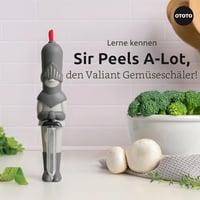 OTOTO Sir Peels gulja za povrće - guljač krumpira i voća s rotirajućom oštricom od nehrđajućeg čelika, siva ergonomska drška 6