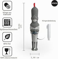 OTOTO Sir Peels gulja za povrće - guljač krumpira i voća s rotirajućom oštricom od nehrđajućeg čelika, siva ergonomska drška 5