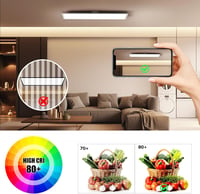 OTREN LED Mennyezeti Panel 100x25 cm - Szabályozható Fényerejű Téglalap Alakú Lámpa Távirányítóval, 36W, 3200lm, 3000K-6000K, Napfény Hatás, 4
