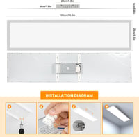 OTREN LED Mennyezeti Panel 100x25 cm - Szabályozható Fényerejű Téglalap Alakú Lámpa Távirányítóval, 36W, 3200lm, 3000K-6000K, Napfény Hatás, 5