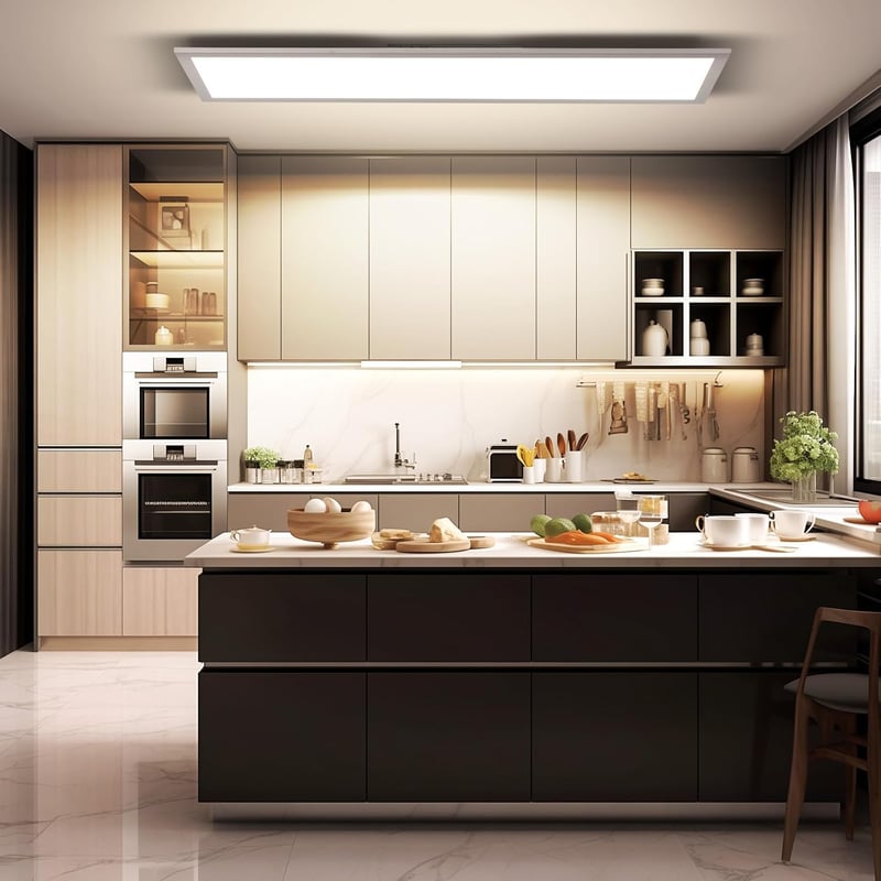 OTREN LED Mennyezeti Panel Lámpa 120x30 cm, 40W Szabályozható Fényerő, 2800K-6000K Távirányítóval, Ultralapos Ezüst Világítás Nappaliba, Kon