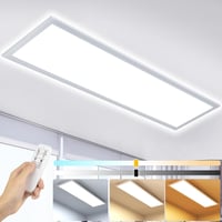 OTREN LED Mennyezeti Panel Lámpa 120x30 cm, 40W Szabályozható Fényerő, 2800K-6000K Távirányítóval, Ultralapos Ezüst Világítás Nappaliba, Kon 1