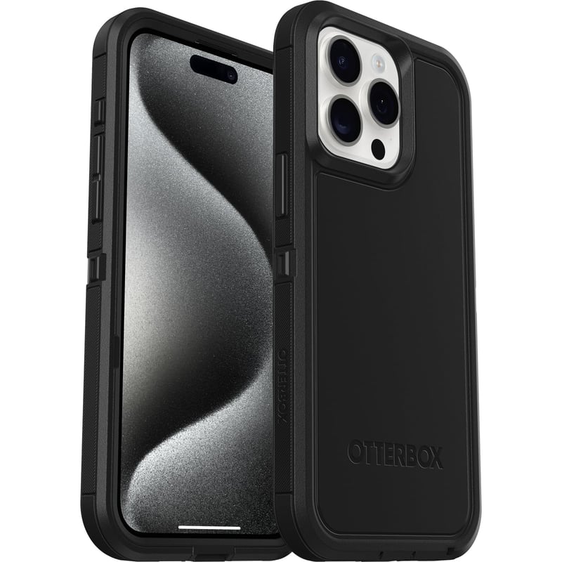 Husă OtterBox Defender XT MagSafe pentru iPhone 15 Pro Max, rezistentă la șocuri, testată conform standardelor militare, negru