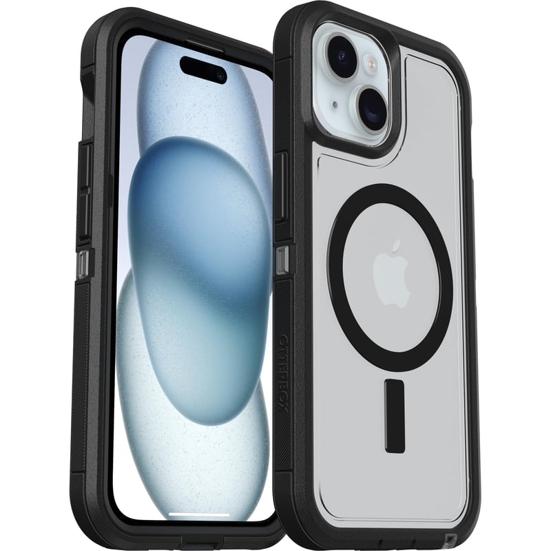 Husă OtterBox Defender XT MagSafe pentru iPhone 17e/16e/15/14/13, transparent/negru