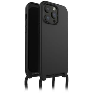 OtterBox React Lanyard MagSafe maska za iPhone 15 Pro Max, crna, tanka zaštitna maska s podesivom i odvojivom vezicom za nošenje oko vrata, testirana prema vojnim standardima