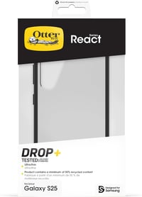 OtterBox React Samsung Galaxy S25 tok, ütésálló, vékony, katonai szintű védelemmel - Galaxy S25, Transparent/Black 5