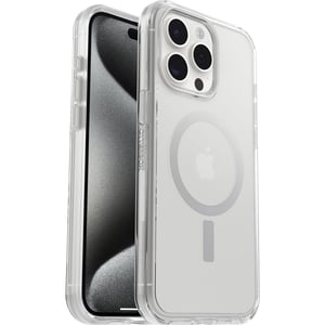 OtterBox Symmetry Clear MagSafe maska za iPhone 15 Pro Max, prozirna, tanka zaštitna maska otporna na udarce, naljepnica na (stanje: vidi 2. sliku)