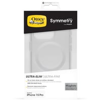 Husă OtterBox Symmetry Clear MagSafe pentru iPhone 15 Pro, transparentă, rezistentă la șocuri, carcasă subțire, testată conform standardelor militare 5