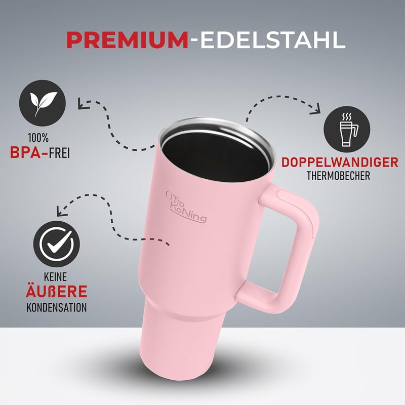 Otto Koning Vaso 40oz Rozé Ivópalack Termikus Pohár