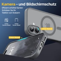 Oududianzi puzdro na iPhone 17 kompatibilné s MagSafe, priehľadný matný PC zadný kryt a TPU silikónový ochranný obal, ochrana fotoaparátu, odolné voči poškriabaniu, nárazuvzdorné, titánovo sivá 6
