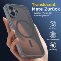 Oududianzi puzdro na iPhone 17 kompatibilné s MagSafe, priehľadný matný PC zadný kryt a TPU silikónový ochranný obal, ochrana fotoaparátu, odolné voči poškriabaniu, nárazuvzdorné, titánovo sivá 4
