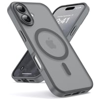 Oududianzi puzdro na iPhone 17 kompatibilné s MagSafe, priehľadný matný PC zadný kryt a TPU silikónový ochranný obal, ochrana fotoaparátu, odolné voči poškriabaniu, nárazuvzdorné, titánovo sivá 1