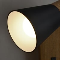 Ouglres Vintage zidna svjetiljka s prekidačem, crni aluminijski abažur, zakretna, E14, drveni dekor, za spavaću sobu, dnevni boravak, hodnik, 1 kom 2
