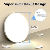 Lampă de plafon cu LED OUILA – Ø28 cm, 24W, 4000K, 2000 lm, plafonieră pentru baie, rezistentă la apă IP44 3