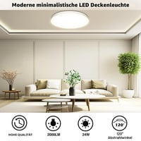 Lampă de plafon cu LED OUILA – Ø28 cm, 24W, 4000K, 2000 lm, plafonieră pentru baie, rezistentă la apă IP44 2