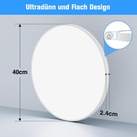 LED stropné svietidlo OUILA okrúhle ploché - priemer 40 cm, 36 W, 6500 K studená biela, 3600 lm, vodotesnosť IP44, kúpeľňa, kuchyňa, spálňa, chodba, pivnica 4