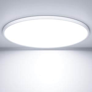 LED stropné svietidlo OUILA okrúhle ploché - priemer 40 cm, 36 W, 6500 K studená biela, 3600 lm, vodotesnosť IP44, kúpeľňa, kuchyňa, spálňa, chodba, pivnica
