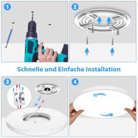 LED stropné svietidlo OUILA okrúhle ploché - priemer 40 cm, 36 W, 6500 K studená biela, 3600 lm, vodotesnosť IP44, kúpeľňa, kuchyňa, spálňa, chodba, pivnica 7