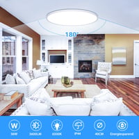 LED stropné svietidlo OUILA okrúhle ploché - priemer 40 cm, 36 W, 6500 K studená biela, 3600 lm, vodotesnosť IP44, kúpeľňa, kuchyňa, spálňa, chodba, pivnica 2