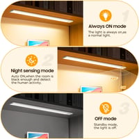 Lampă de dulap LED OUILA cu senzor de mișcare, 41 cm, 2 bucăți, lumină de noapte ultra-subțire reglabilă, reîncărcabilă fără fir, lumină caldă 2