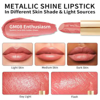 OULAC Metallic Korall Rúzs Fényes Finish, Hosszantartó Glitter Hatás, Intenzív Szín 5