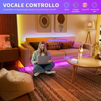 Bandă LED OULARA 10M RGB COB cu control inteligent prin WiFi, variator de intensitate, compatibilă cu Alexa, Google și Tuya, ideală pentru TV și decor. 3