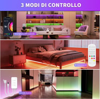 Bandă LED OULARA 10M RGB COB cu control inteligent prin WiFi, variator de intensitate, compatibilă cu Alexa, Google și Tuya, ideală pentru TV și decor. 4